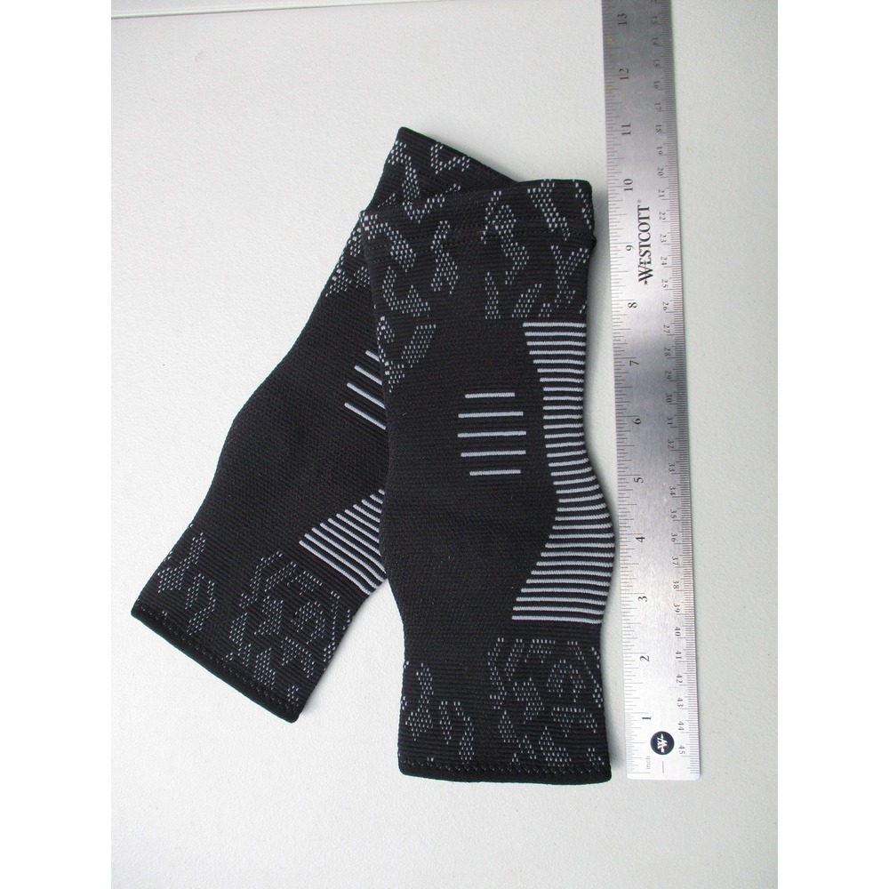 Pair Compression Ankle Sleeves Black Grey Athletic Support Braces Breathable